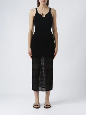 Abito donna Nenette Tancredi in maglia traforata Nero