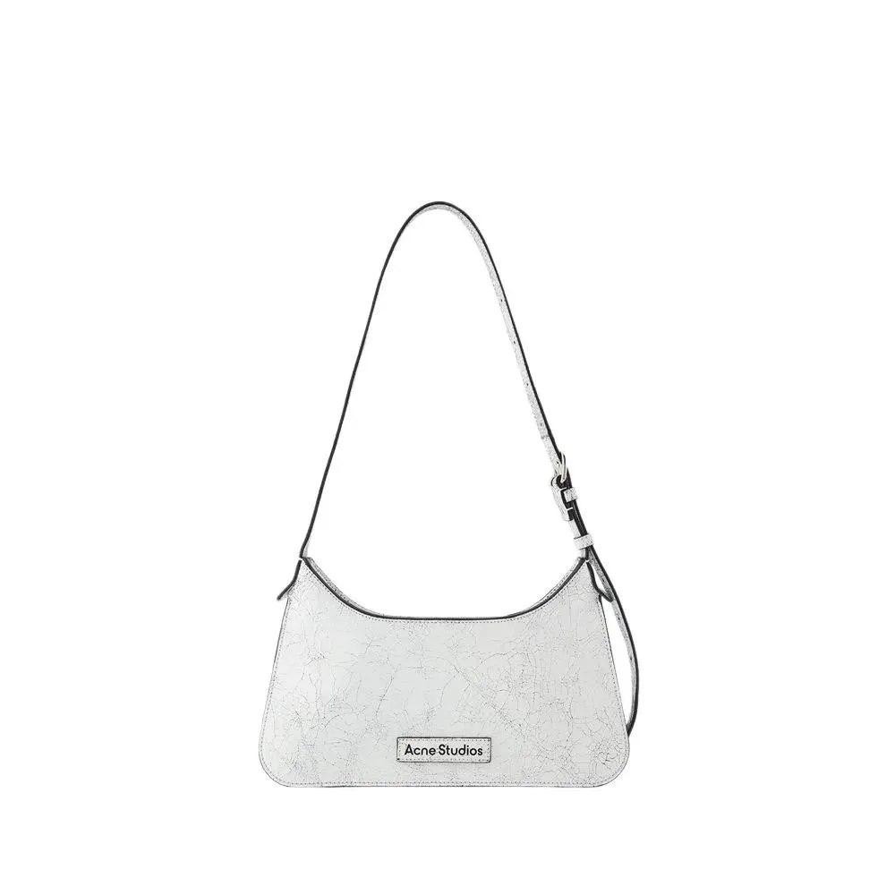 Acne Studios Platt Mini Crackle Hobo Bag - Leather - White White 