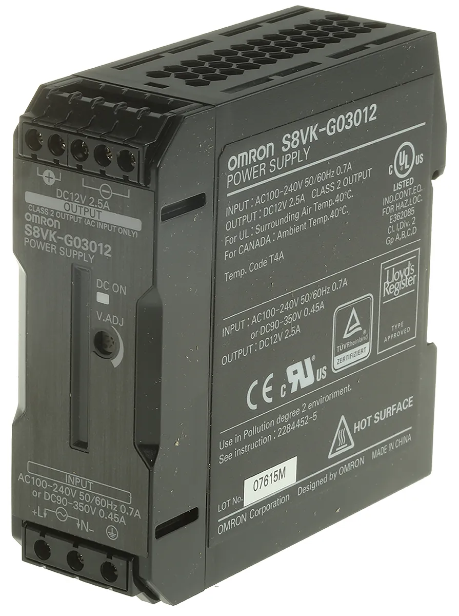 Alimentatore a montaggio su guida DIN Omron, 12V cc, 2.5A, 100 → 240 V ac / 90 → 350V cc, 30W