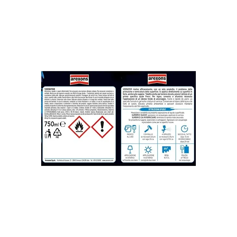 ANTIRUGGINE AREXONS VERNIFER ML.2000 GRAFITE METALLIZZATO COD 4931