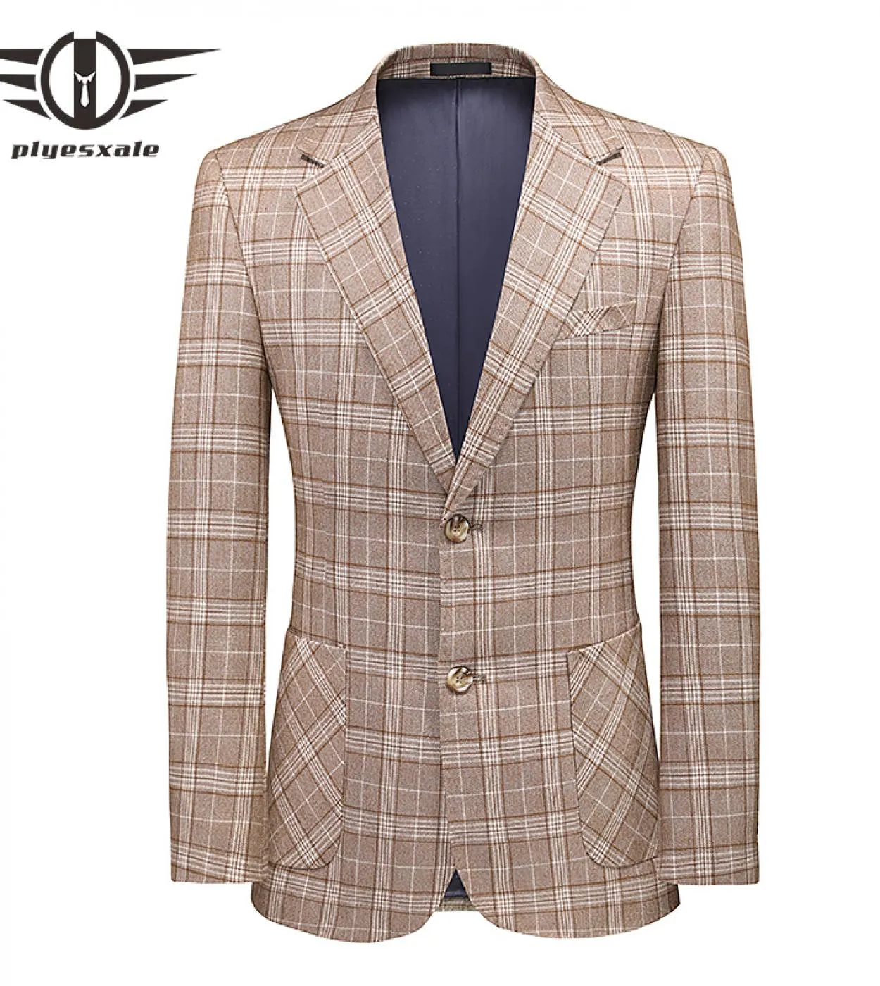 Blazer a quadretti cachi rosa moda uomo primavera autunno blazer scozzese casual giacca slim fit terno masculino abbigliamento d