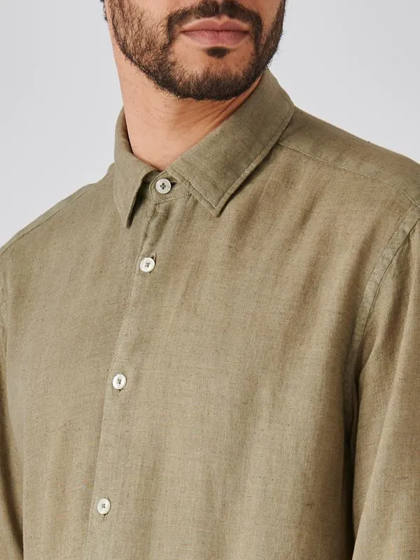 Camicia uomo Altea in lino e viscosa Militare