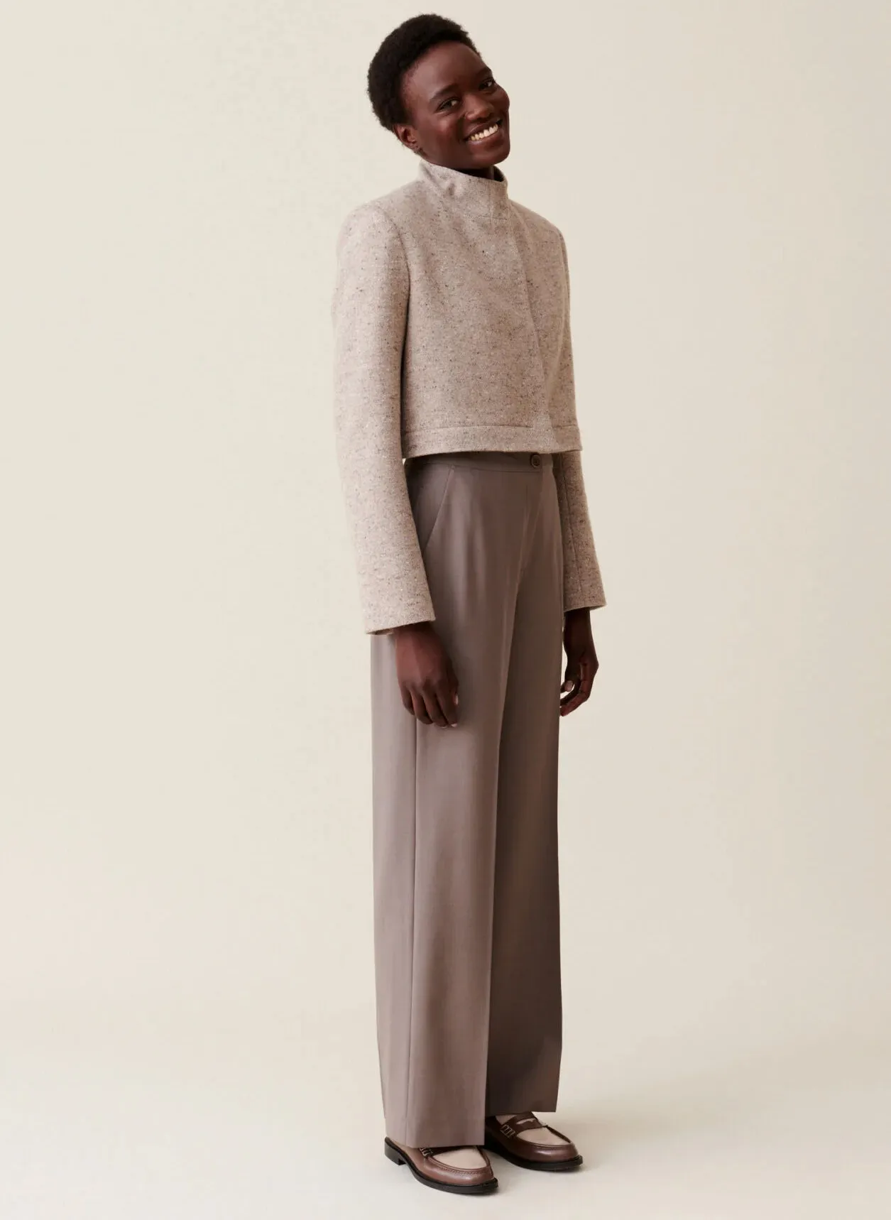  CLAUDIE PIERLOT   Giacca dritta a collo alto | Beige
