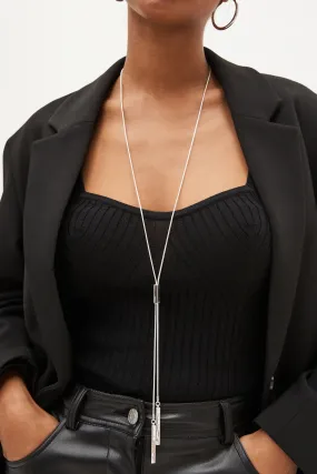 Colore argento  - Collana lunga a Y con pendente