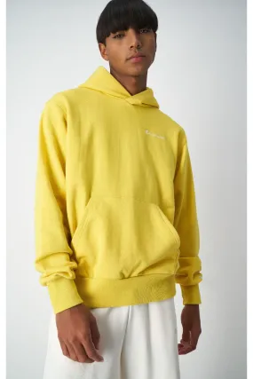 Felpa con cappuccio in cotone biologico uomo Giallo