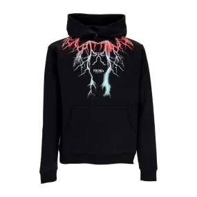 Felpa Leggera Cappuccio Uomo Bicolor Lightning Print Hoodie Black