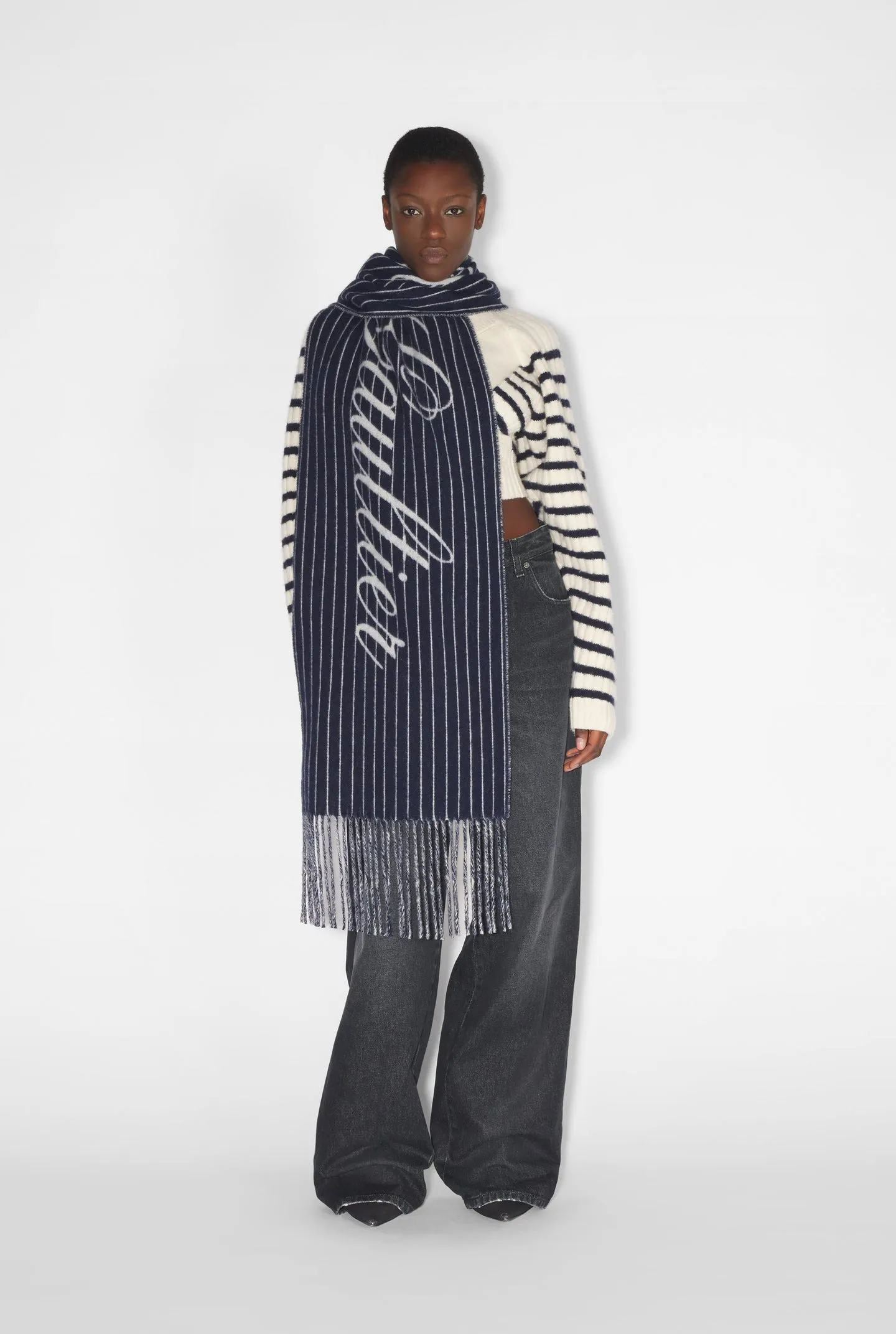 JEAN PAUL GAULTIER SCIARPA PINSTRIPES