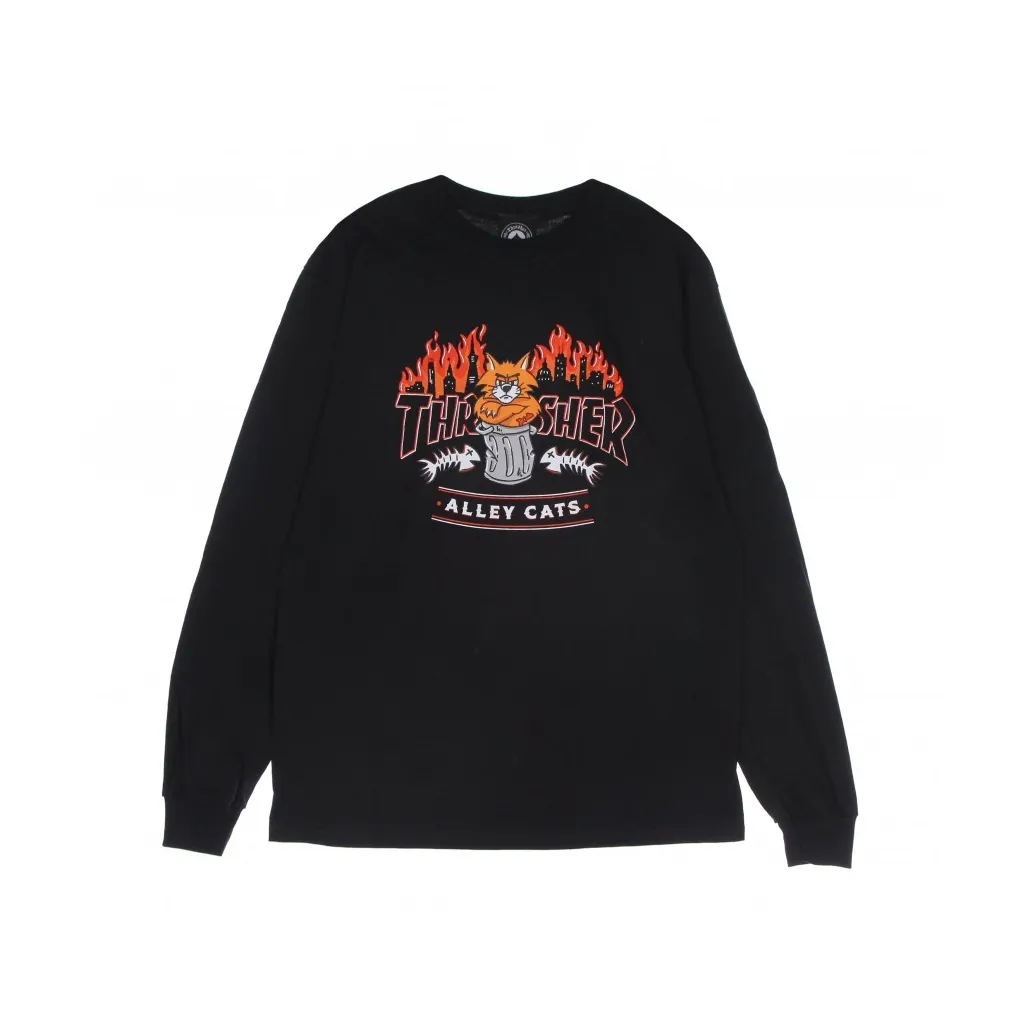 MAGLIETTA MANICA LUNGA UOMO ALLEY CATS L/S TEE BLACK