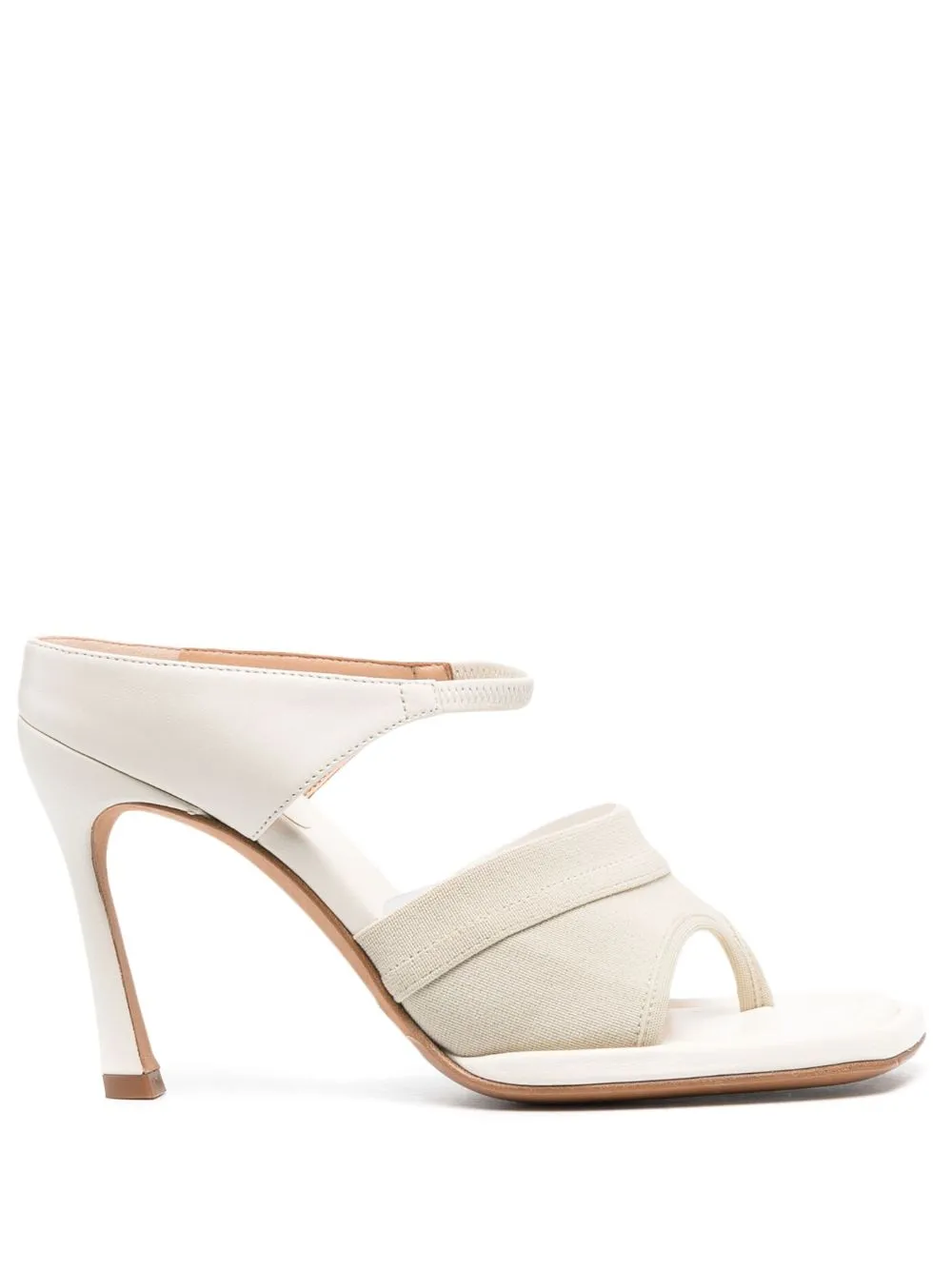 Mules in pelle con cinturino 100mm in bianco - donna