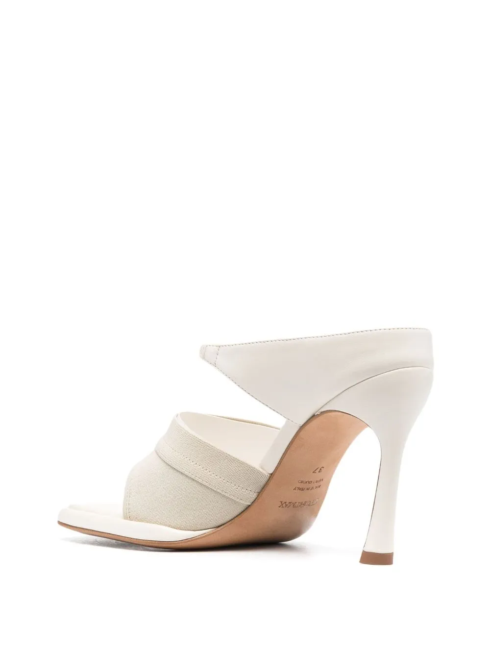 Mules in pelle con cinturino 100mm in bianco - donna