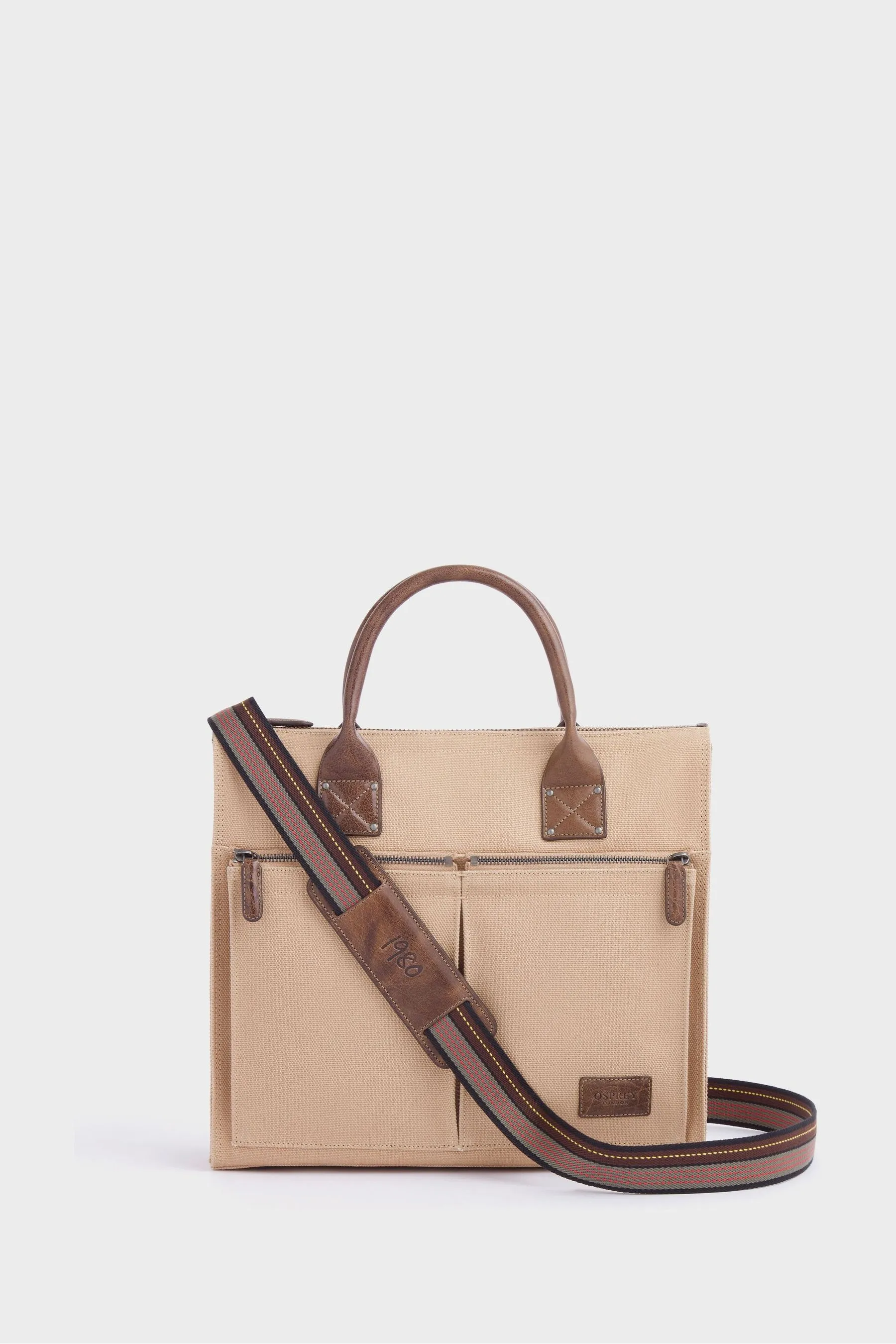 OSPREY LONDON The Maverick - Borsa da ufficio in tela e pelle con trousse