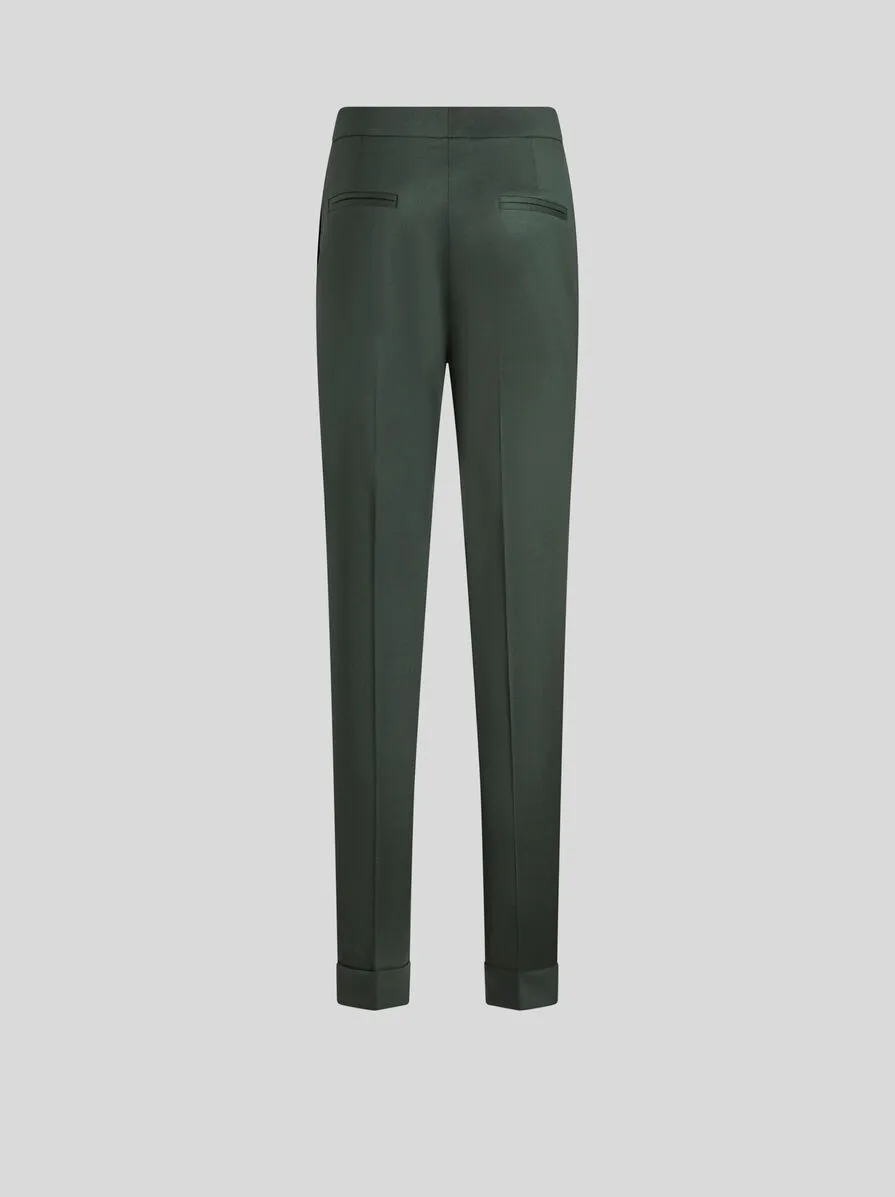 PANTALONI CROPPED IN LANA STRETCH