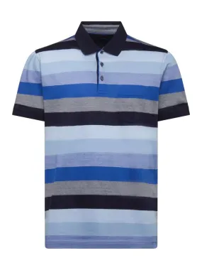 Polo con taschino in cotone mercerizzato a righe