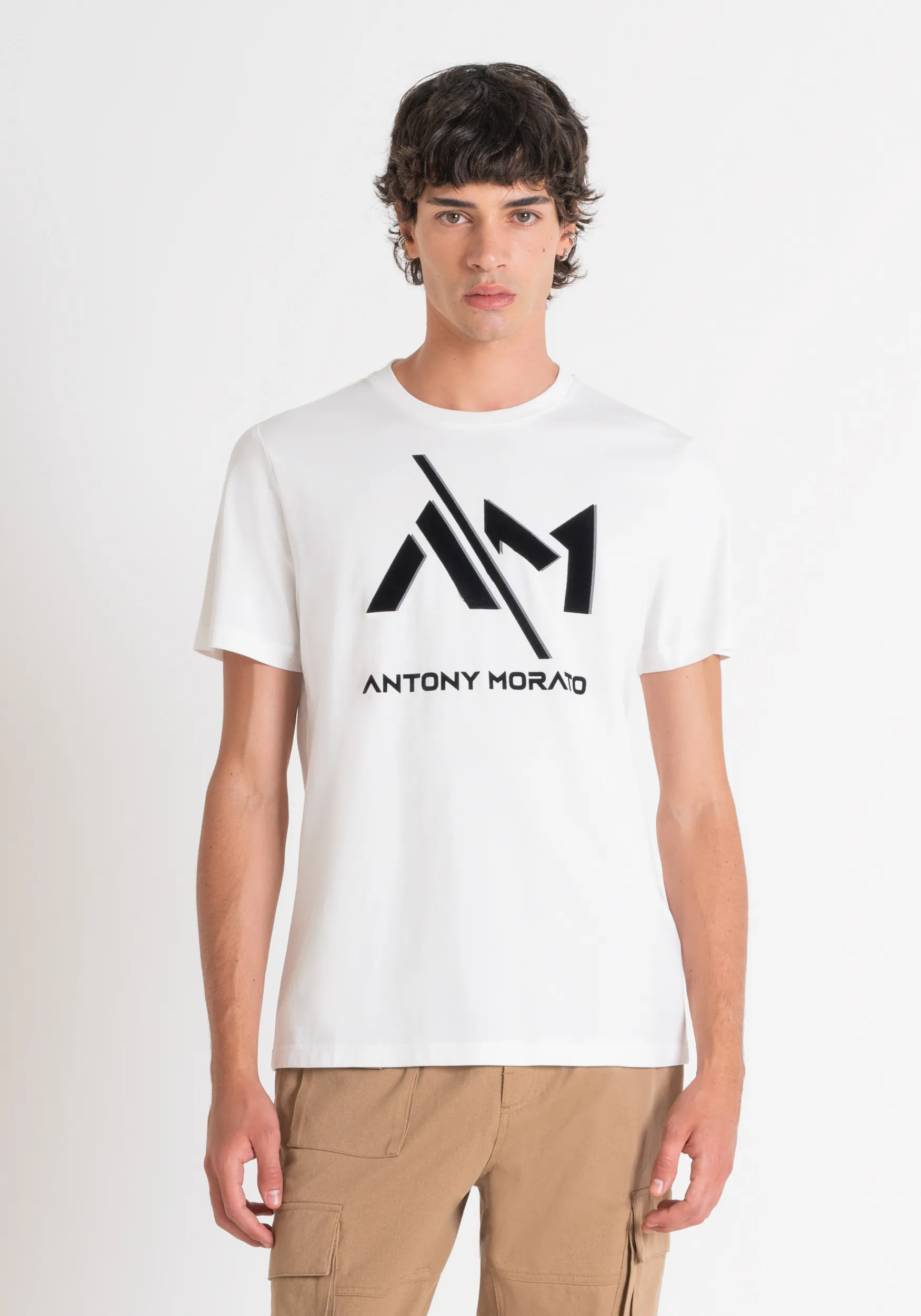 T-SHIRT REGULAR FIT IN JERSEY DI COTONE CON LOGO STAMPATO