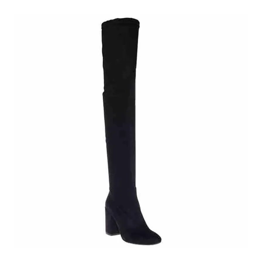 Tiffi stivale donna camoscio ed elasticizzato nero con laccetto alla gamba