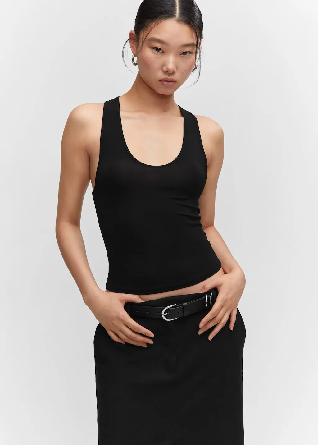 Top maglia spallini larghi